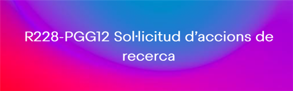 Formulari R228 - Sol·licitud d'accions de recerca